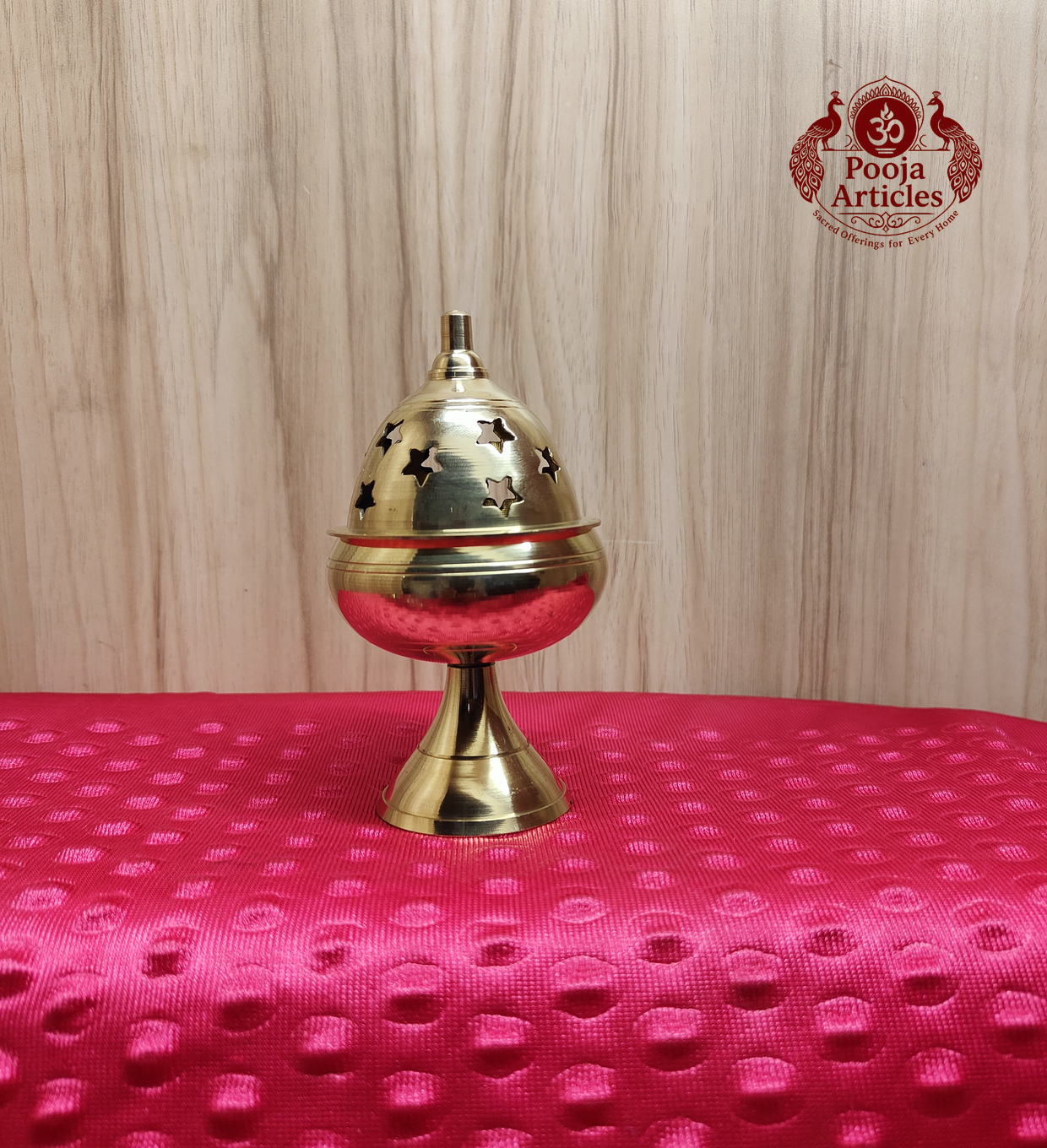  Brass Apple Deepam With Stand 4.8 Inch