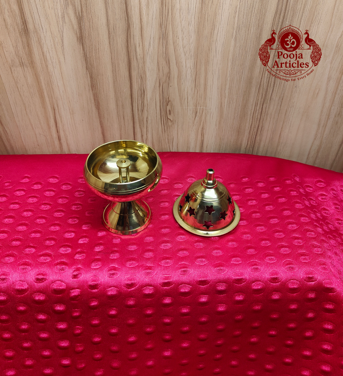  Brass Apple Deepam With Stand 4.8 Inch