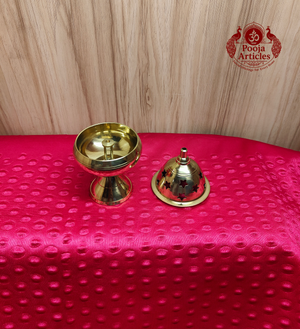  Brass Apple Deepam With Stand 4.8 Inch