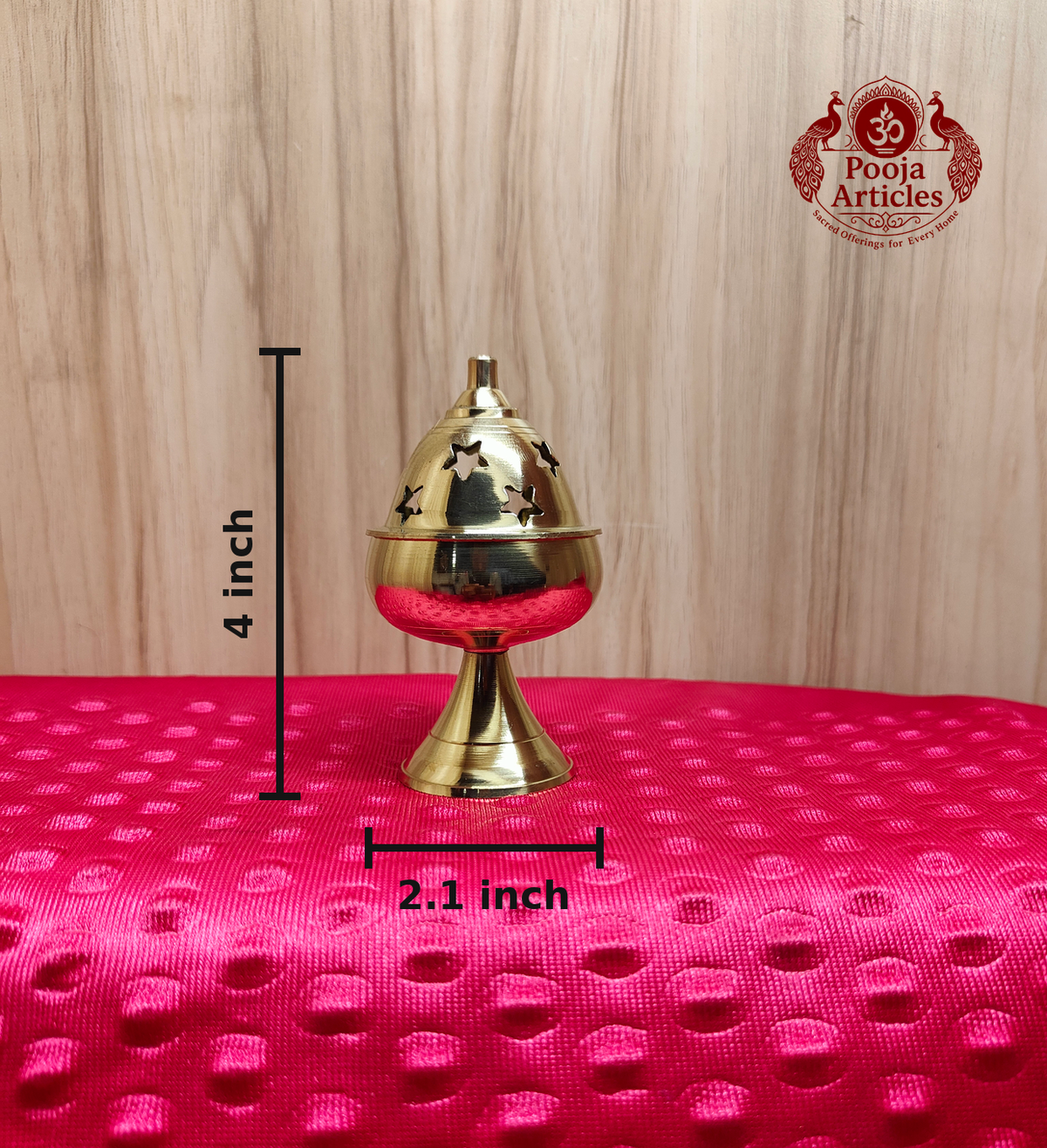 Brass Apple Deepam With Stand 4 Inch