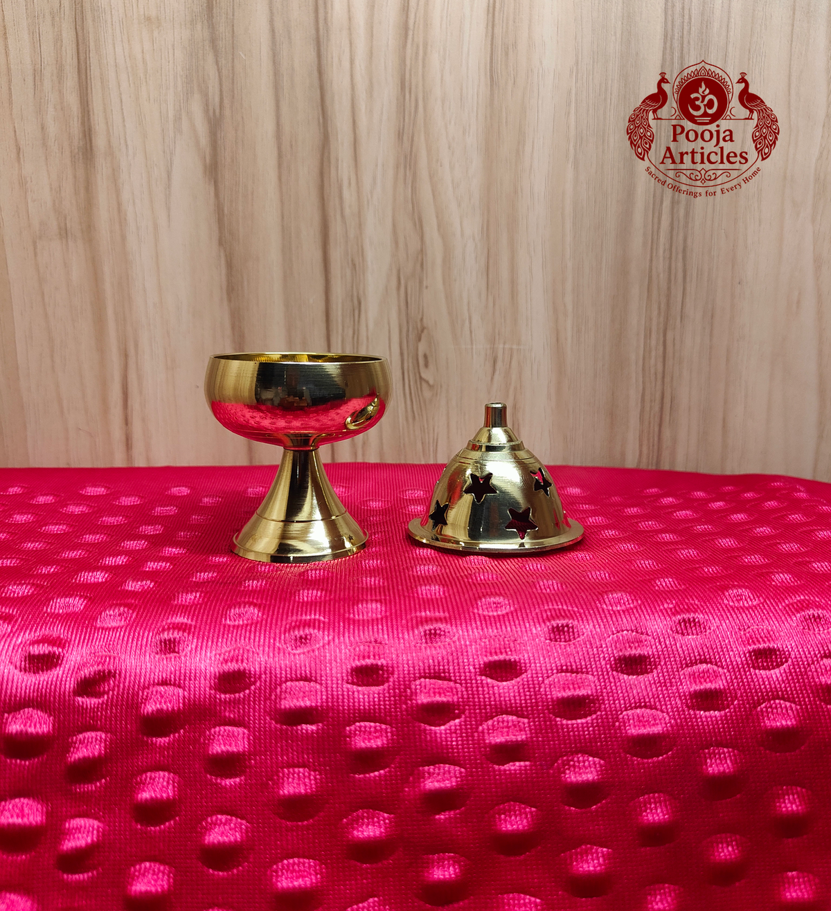 Brass Apple Deepam With Stand 4 Inch