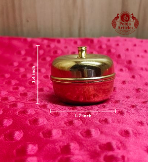 Brass Apple Kumkum Box 1.4 Inch