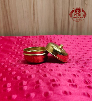 Brass Apple Kumkum Box 1.4 Inch 