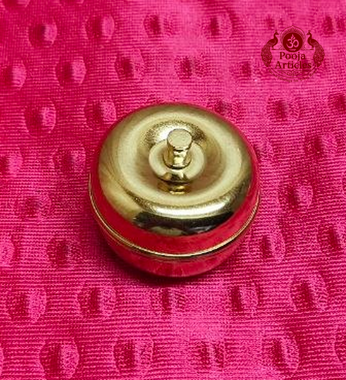 Brass Apple Kumkum Box 1.4 Inch 