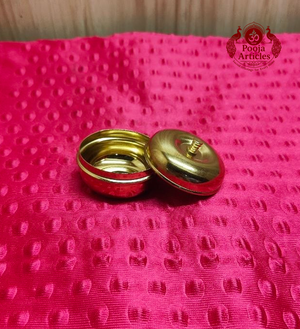 Brass Apple Kumkum Box 1.5 Inch 