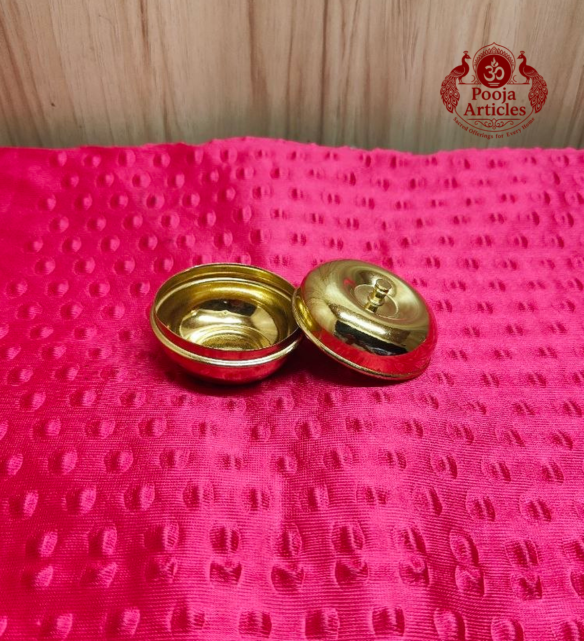 Brass Apple Kumkum Box 1.8 Inch 