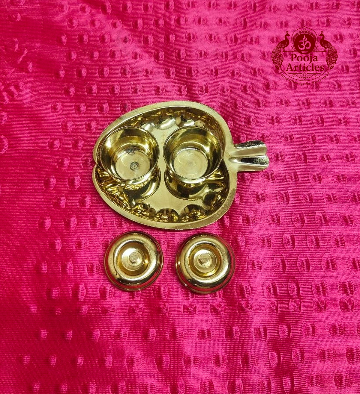 Brass Apple Shaped Haldi Kumkum Box 1.3 Inch