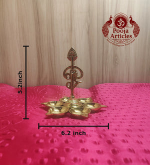 Brass Arumuga Om Vel Vilakku 5.2 Inch