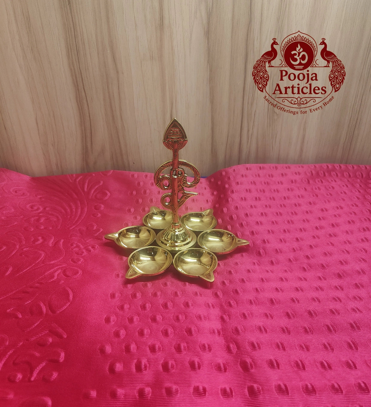 Brass Arumuga Om Vel Vilakku 5.2 Inch