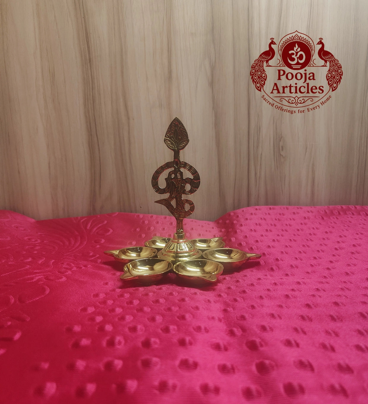 Brass Arumuga Om Vel Vilakku 5.2 Inch