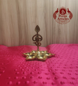 Brass Arumuga Om Vel Vilakku 5.2 Inch