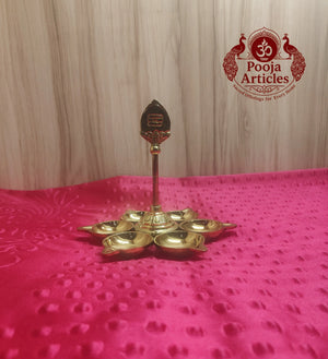 Brass Arumuga Vel Vilakku 5.2 Inch