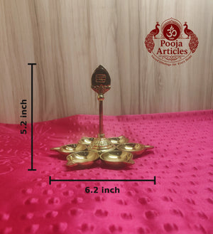 Brass Arumuga Vel Vilakku 5.2 Inch