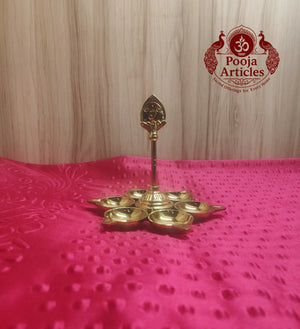 Brass Arumuga Vel Vilakku 5.2 Inch