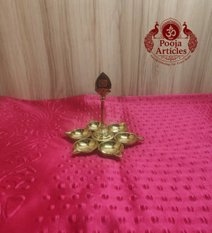 Brass Arumuga Vel Vilakku 5.2 Inch