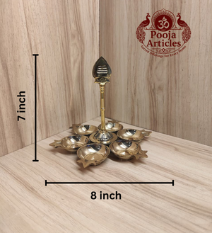 Brass Arumuga Vilakku with Vel 7 Inch