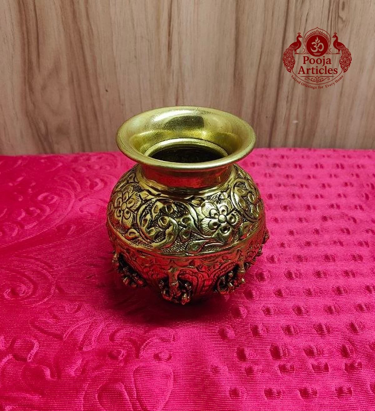 Brass Ashtalakshmi Kalash 4.2 Inch 