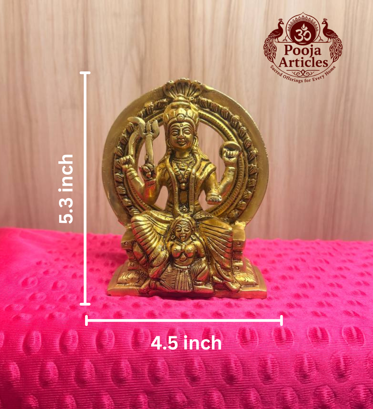 Brass Bhagavathi Statue 5.3 Inch