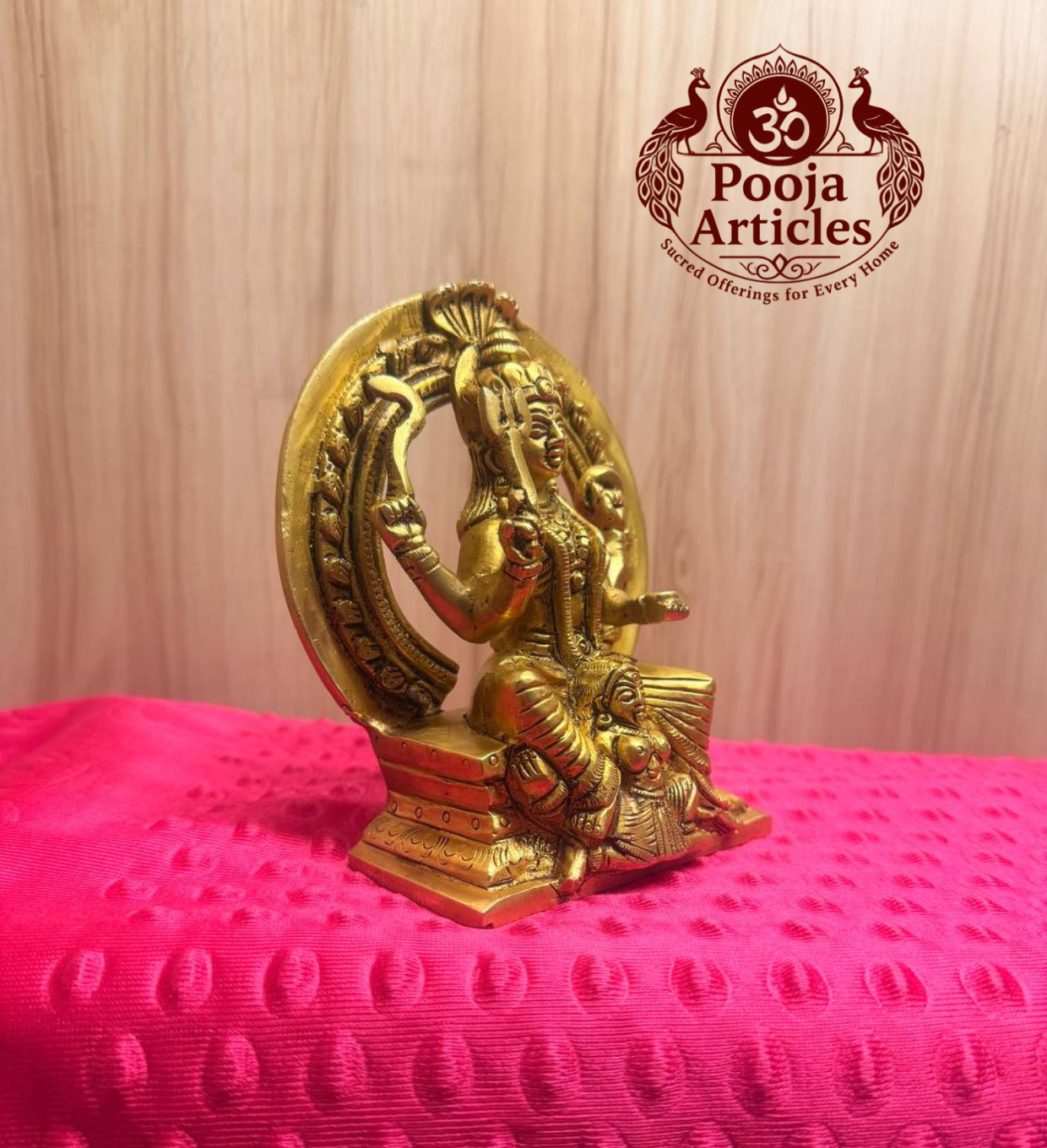 Brass Bhagavathi Statue 5.3 Inch