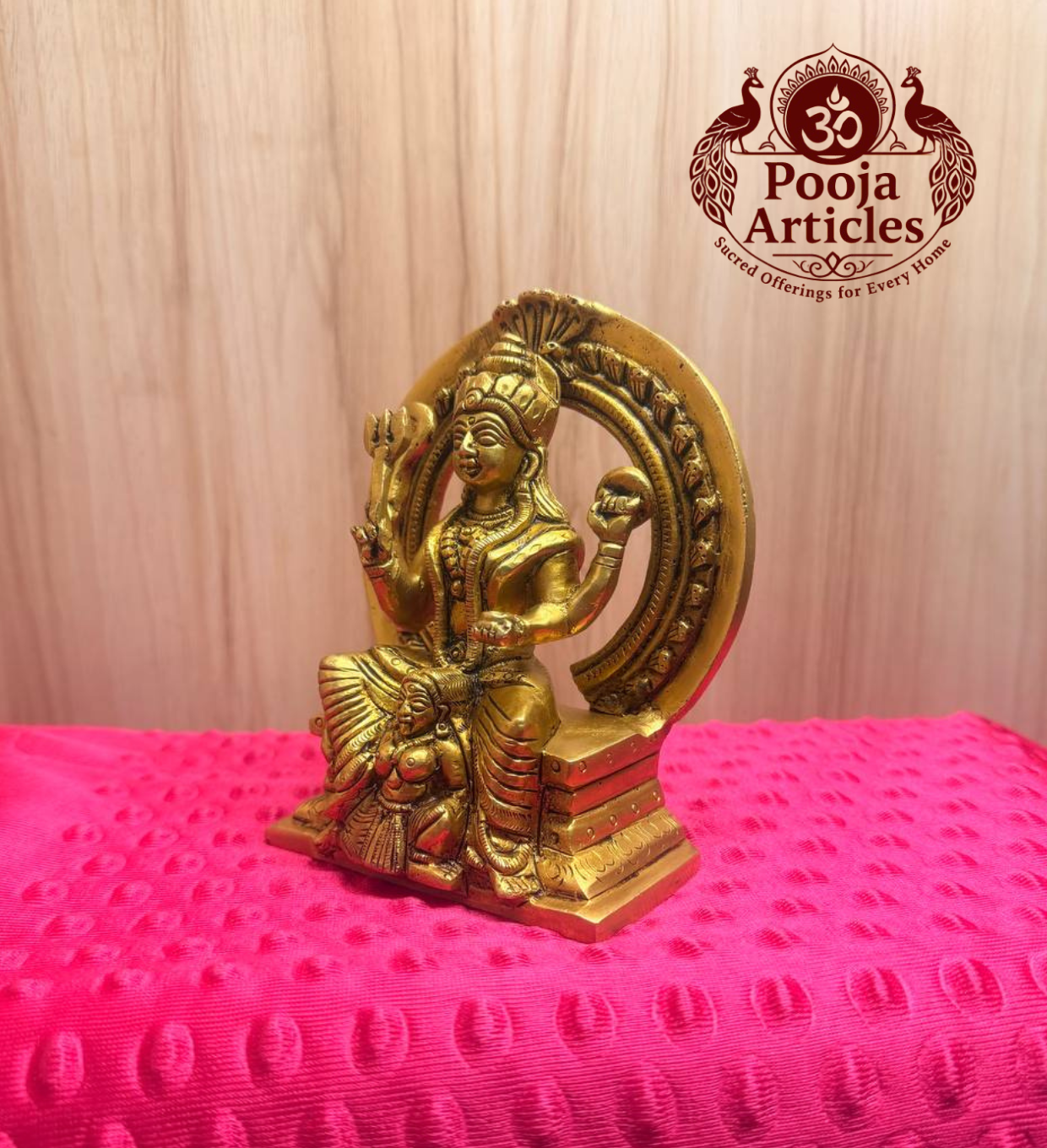 Brass Bhagavathi Statue 5.3 Inch