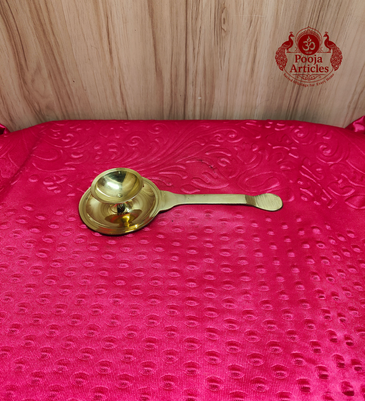 Brass Camphor Holder with Handle 8 Inch 