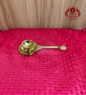 Brass Camphor Holder with Handle 8 Inch 