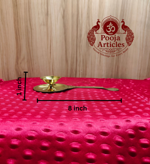 Brass Camphor Holder with Handle 8 Inch