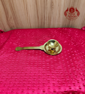 Brass Camphor Holder with Handle 8 Inch 