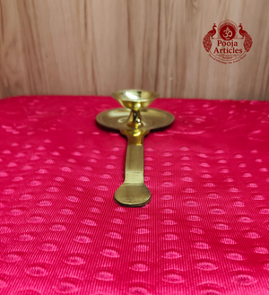 Brass Camphor Holder with Handle 8 Inch 