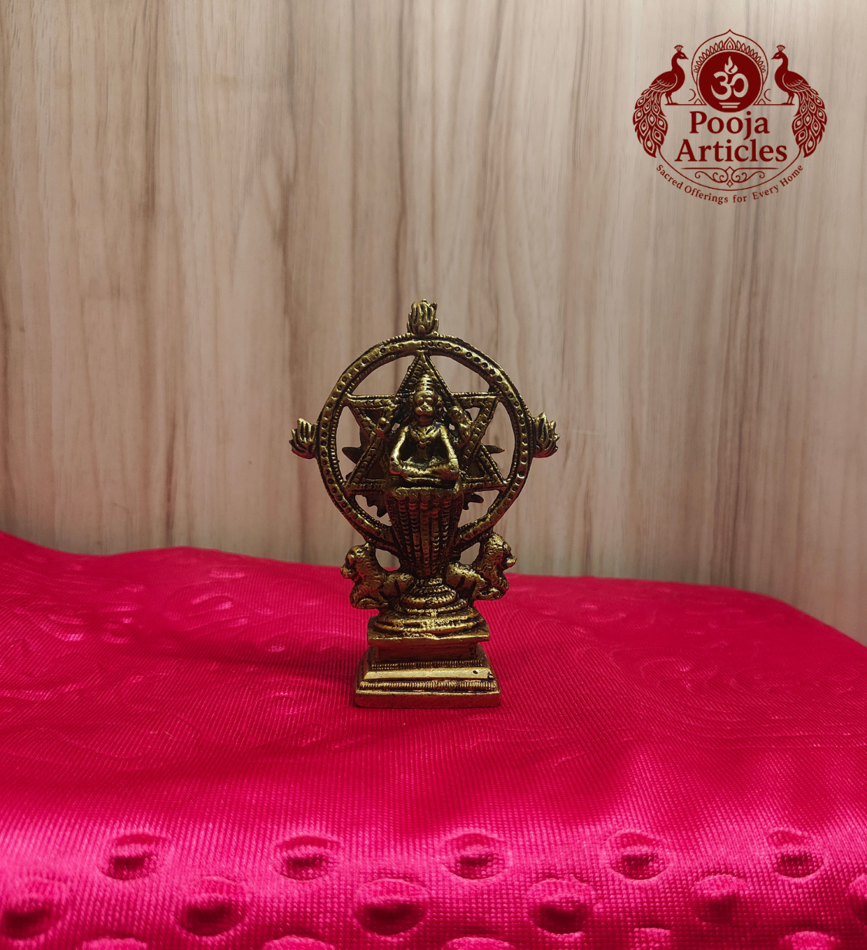 Brass Chakrathalvar Statue 4.2 Inch