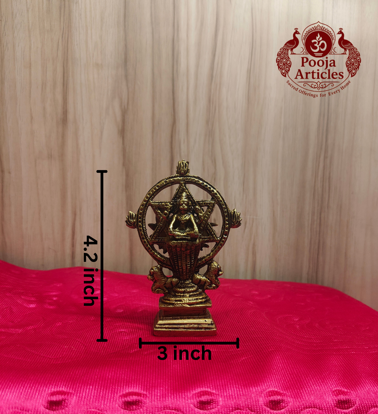 Brass Chakrathalvar Statue 4.2 Inch