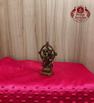 Brass Chakrathalvar Statue 4.2 Inch
