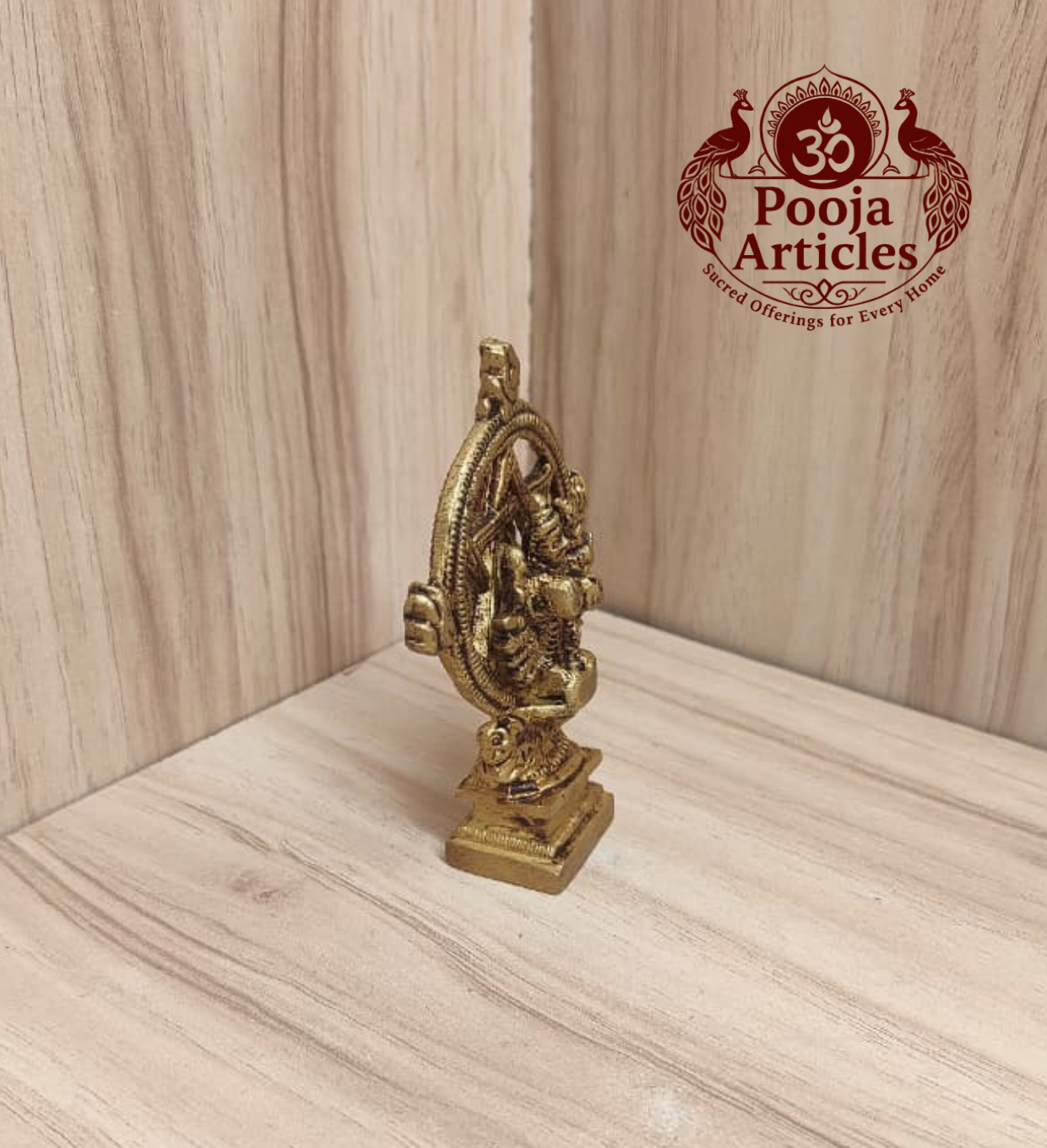 Brass Chakrathalwar Idol 3.4 Inch