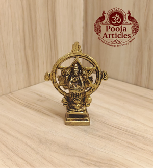 Brass Chakrathalwar Idol 3.4 Inch