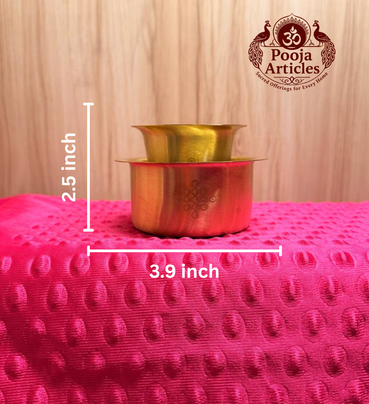 Brass Coffee Dabara Set 2.5 Inch