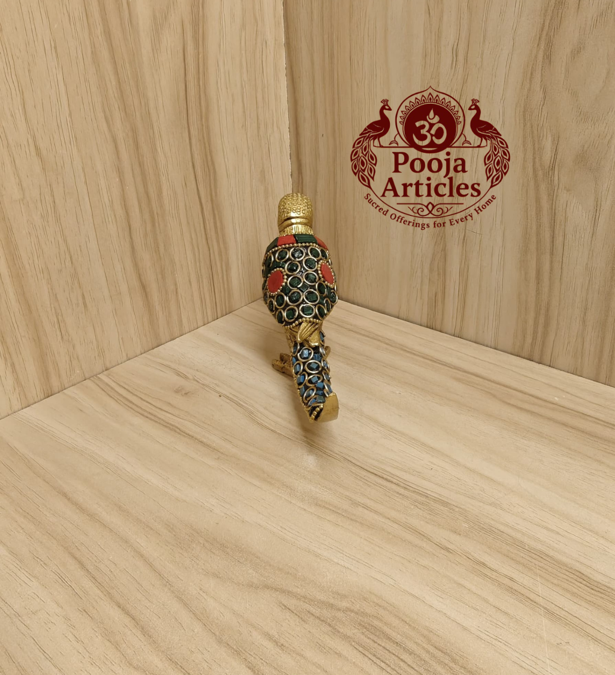 Brass Parrot Statue 3 Inch