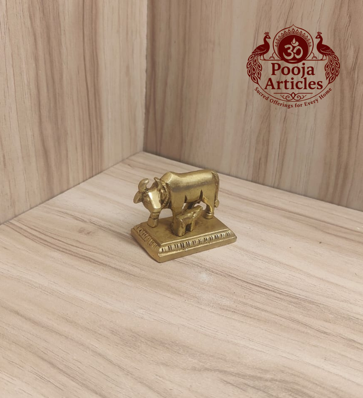 Brass Cow and Calf Idol – 1.5 Inch