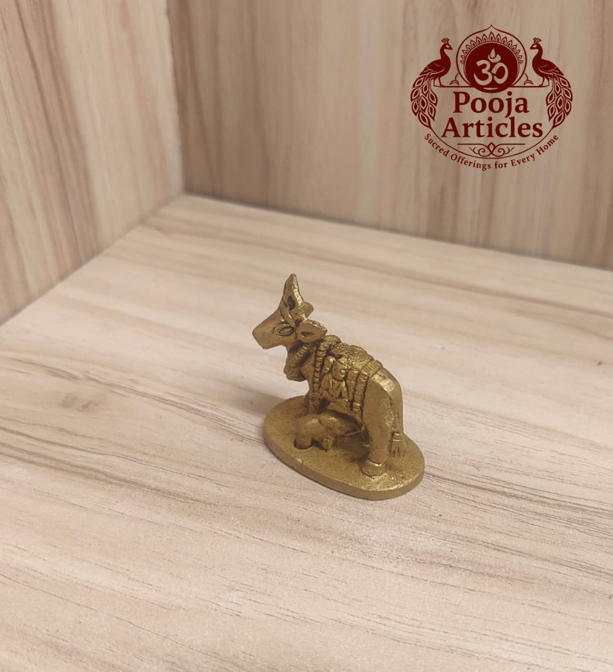 Brass Cow and Calf Idol 1.6 Inch