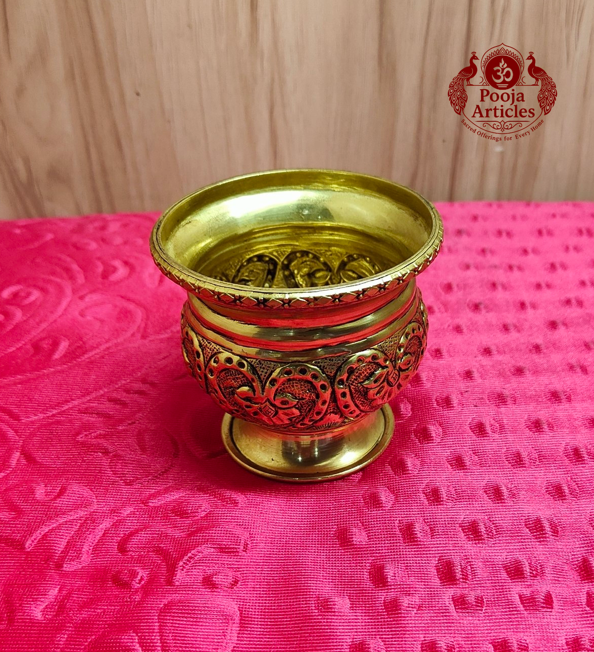 Brass Engraved Kalash Lota 2.8 Inch - last view