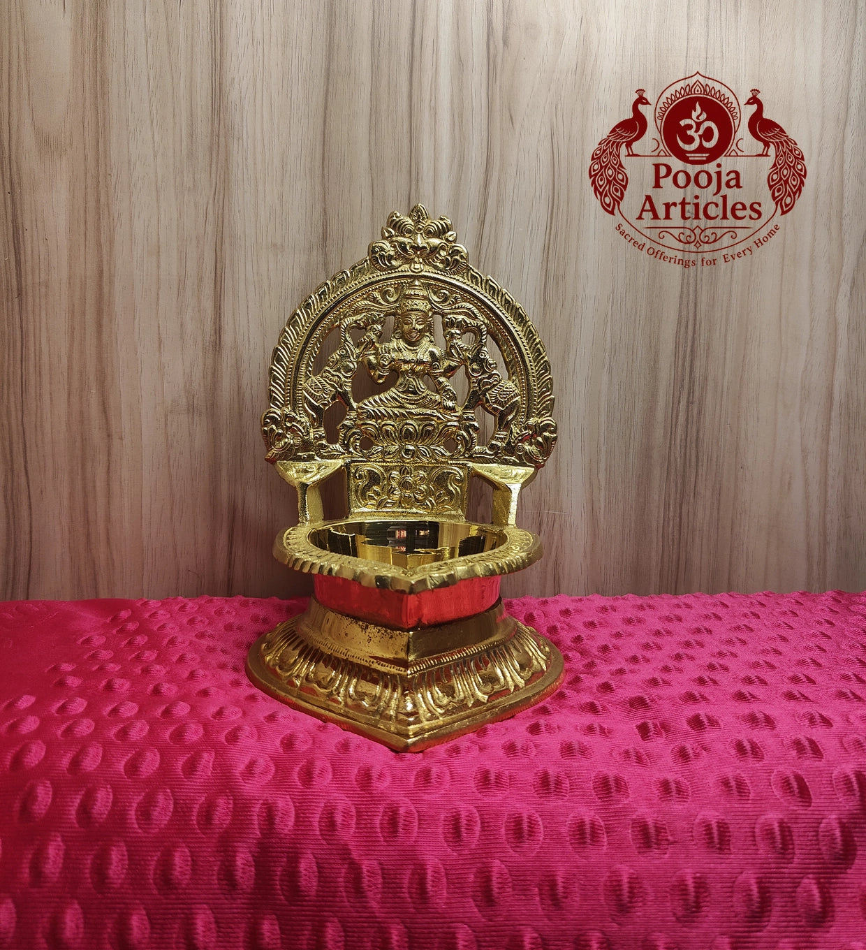 Brass Gajalakshmi Diya Idol 7.8 Inch 