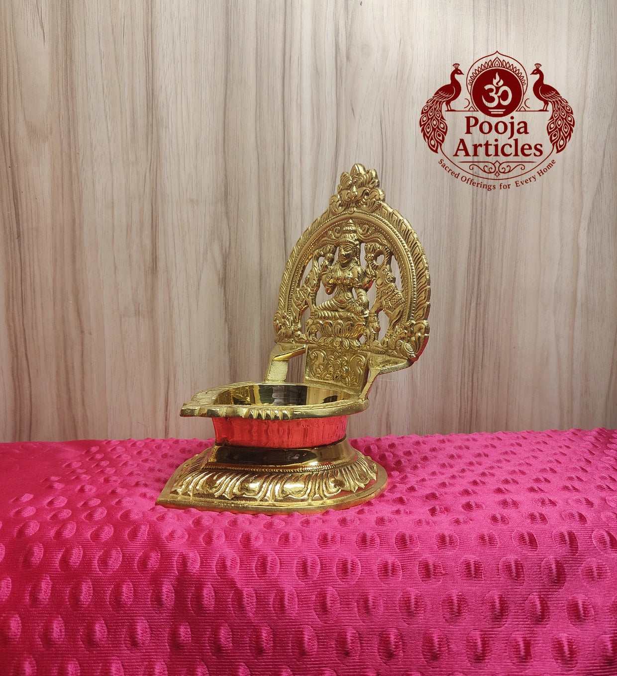 Brass Gajalakshmi Diya Idol 7.8 Inch 