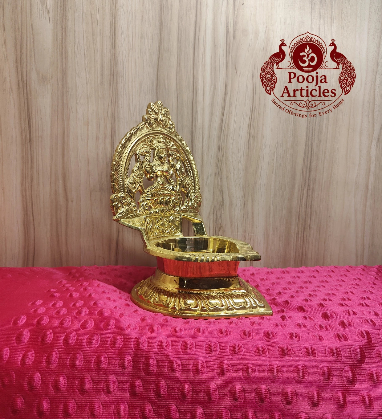 Brass Gajalakshmi Diya Idol 7.8 Inch