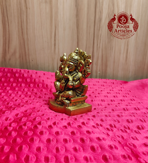 Brass Ganesha Idol with Prabha Halo 3.8 Inch