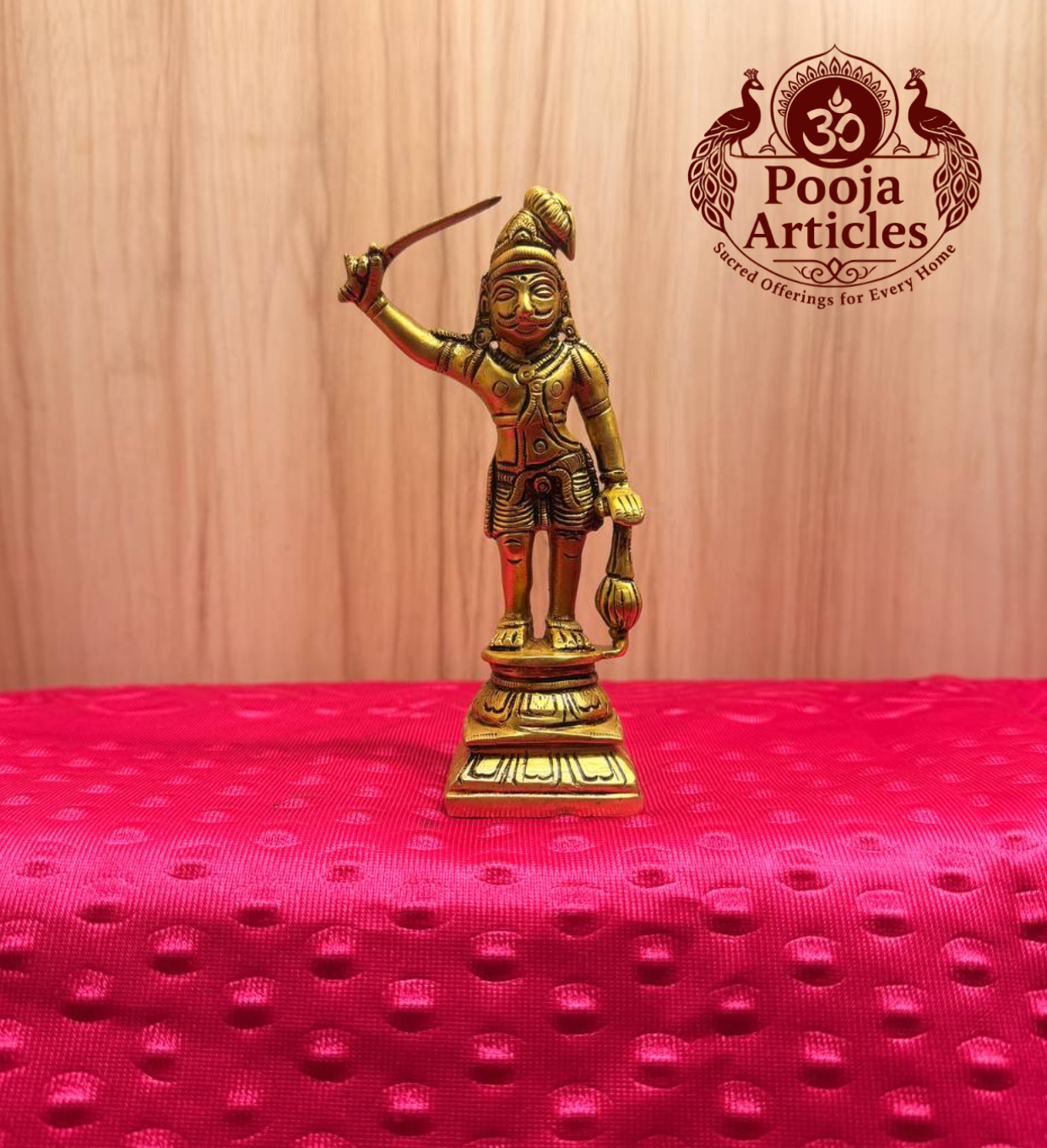 Brass Idol Madurai Veeran 5.6 Inch