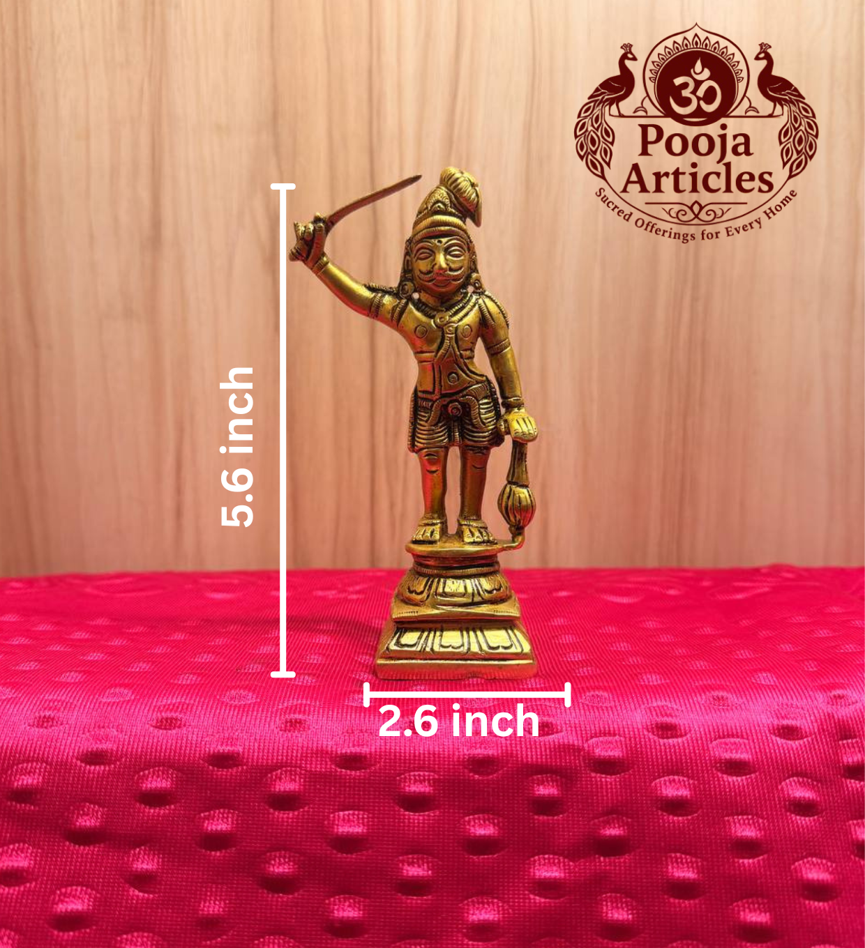 Brass Idol Madurai Veeran 5.6 Inch