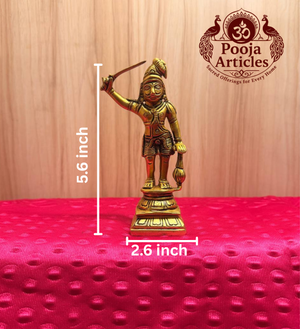Brass Idol Madurai Veeran 5.6 Inch