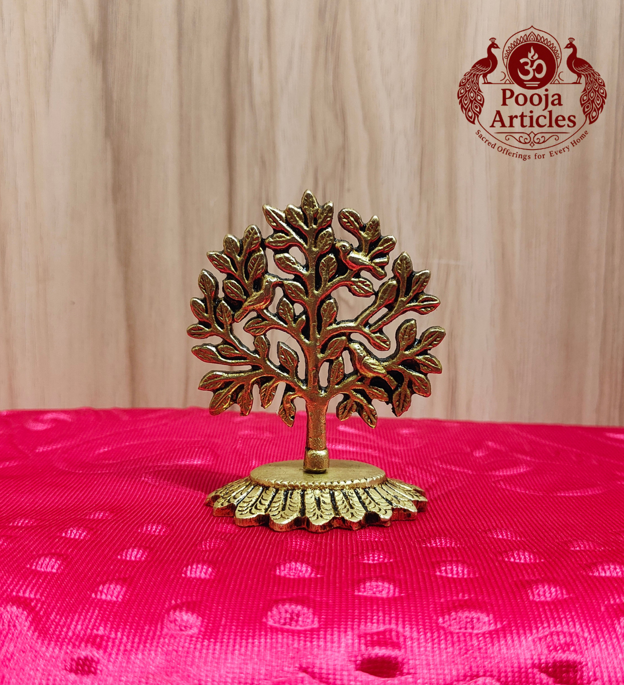 Brass Kalpavriksha Tree 3.3 Inch - Front View