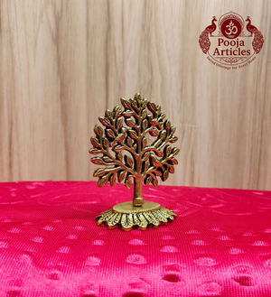 Brass Kalpavriksha Tree 3.3 Inch - Angle View