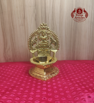 Brass Kamatchi Amman Vilakku 7.2 Inch