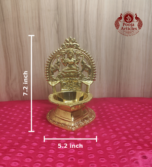 Brass Kamatchi Amman Vilakku 7.2 Inch